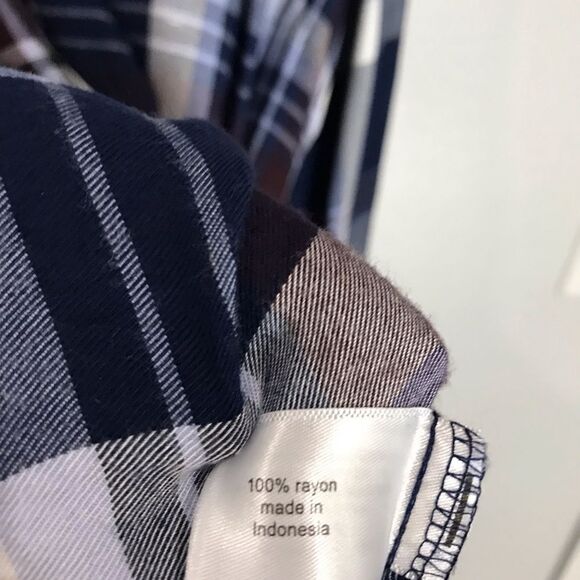 LANE BRAYANT button down shirt top crossed front pleaded blue casual women’s 22 - Picture 4 of 4